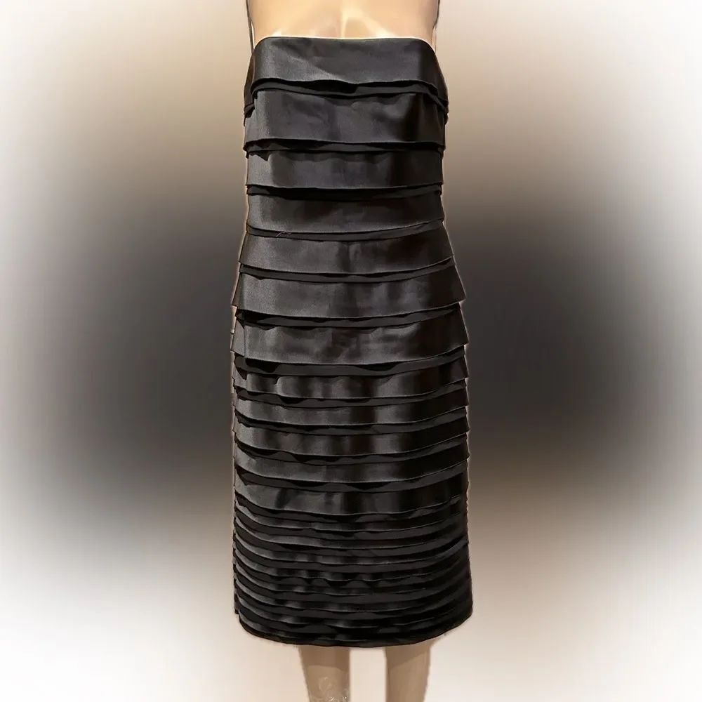 White House Black Market Black Strapless Dress SZ 8